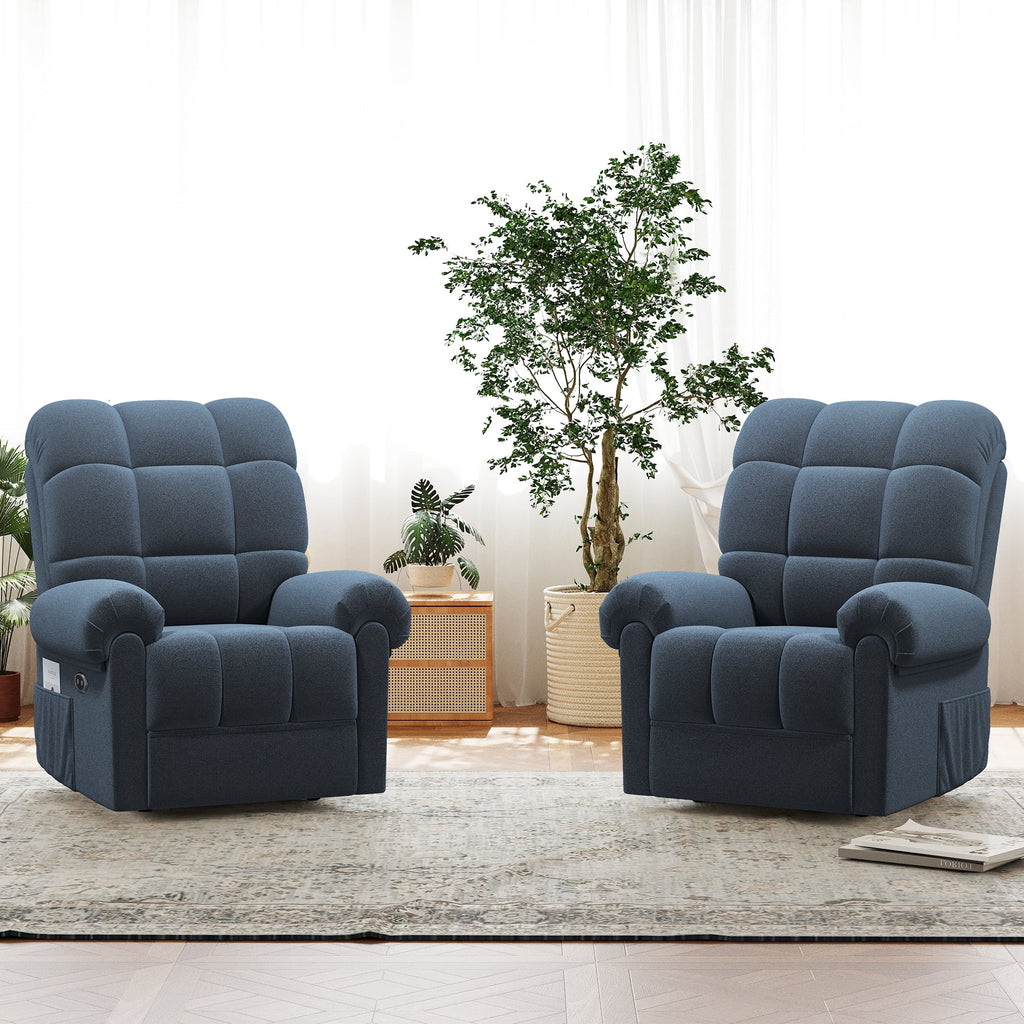Power Recliner Chair. Electric Recline Sofa Chair for Adults with USB Port. Comfy Teddy Fleece Adjustable Cloud Sofa. Tool - Free Setup. Beige White