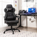 Ergonomic Gaming Chair Recliner with Footrest. Linkage Armrests & Lumbar Support. Big Wide High Back Swivel Video Gaming Office Computer Chair