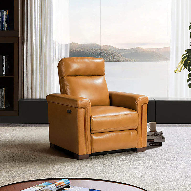 Lea 36.02 Wide Genuine Leather Power Recliner