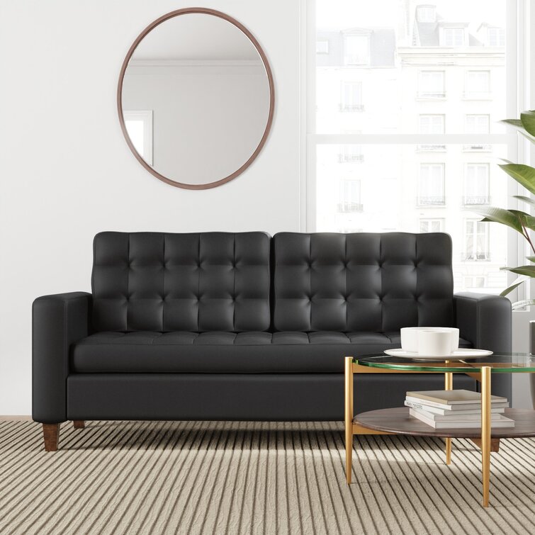 Milton 76 Vegan Leather Square Arm Sofa