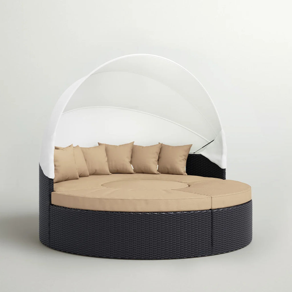 Quest Wicker Rattan Outdoor Patio Canopy Sectional Daybed