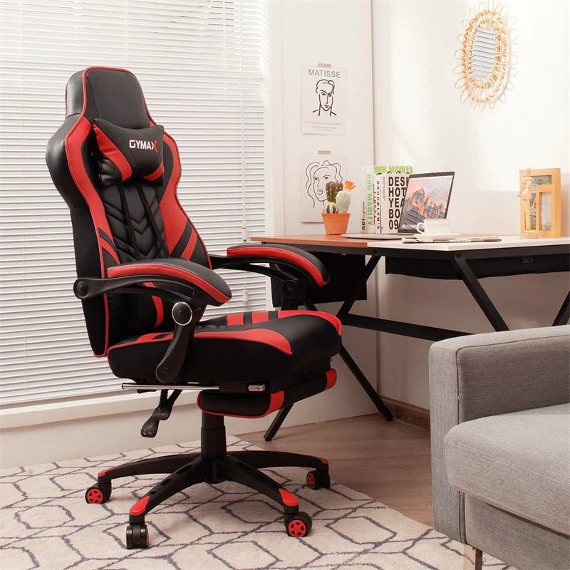 Ergonomic Gaming Chair Recliner with Footrest. Linkage Armrests & Lumbar Support. Big Wide High Back Swivel Video Gaming Office Computer Chair