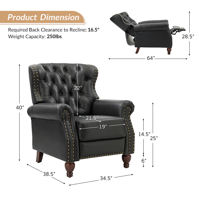 Gabrielle Genuine Leather Oversized Recliner