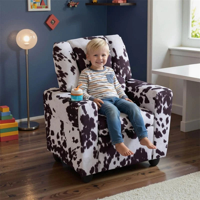 Kids Recliner Chair with Cup Holder & Side Pocket. Adjustable Toddler Lounge Sofa. Ergonomic Children Armchairs for Boys Girls Age 3+. 150lbs