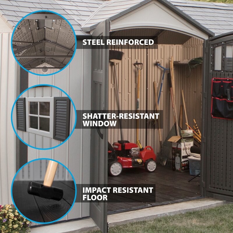 12.5 ft. W 8 ft. D Plastic Storage Shed