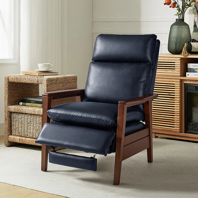 Rainer Timeless Elegance Faux Leather Solid Wood Recliner