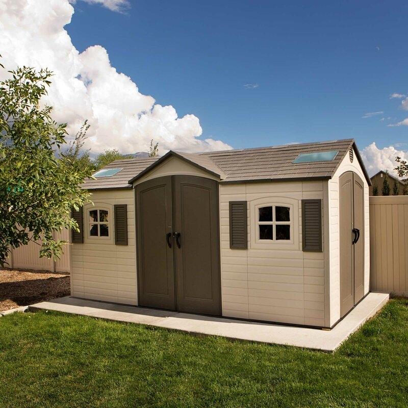 Dual Entry 15 ft. W x 8 ft. D Plastic Storage Shed