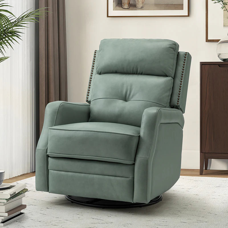 Benito 28.74 Wide Genuine Leather Swivel Rocker Recliner
