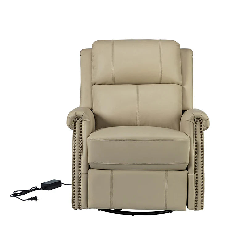 Kaietan Genuine Leather Power Rocking Recliner