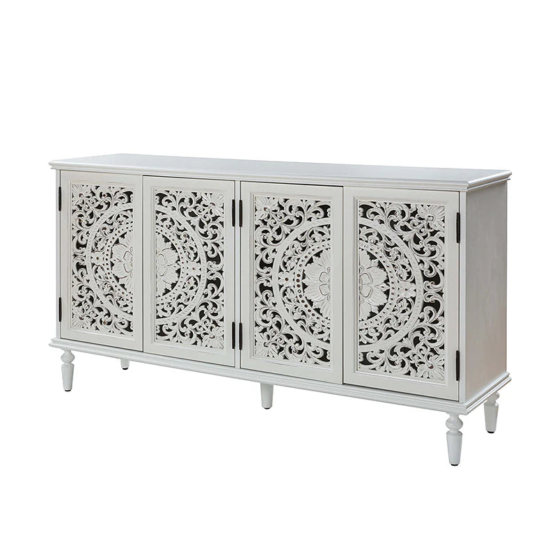 Emathides 63 Solid Wood Sideboard with Lighting & Wine Rack