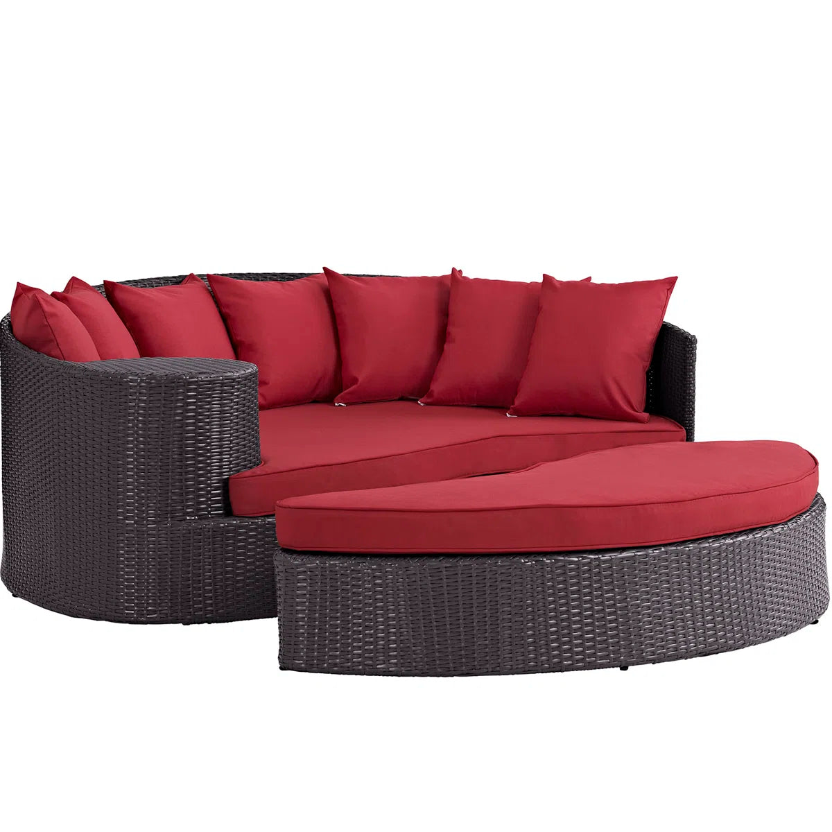 Zehra 79 Wide Outdoor Wicker Patio Daybed with Cushions