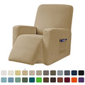 Subrtex Stretch 1-Piece Textured Grid Recliner Slipcover. Khaki. Size: One Size