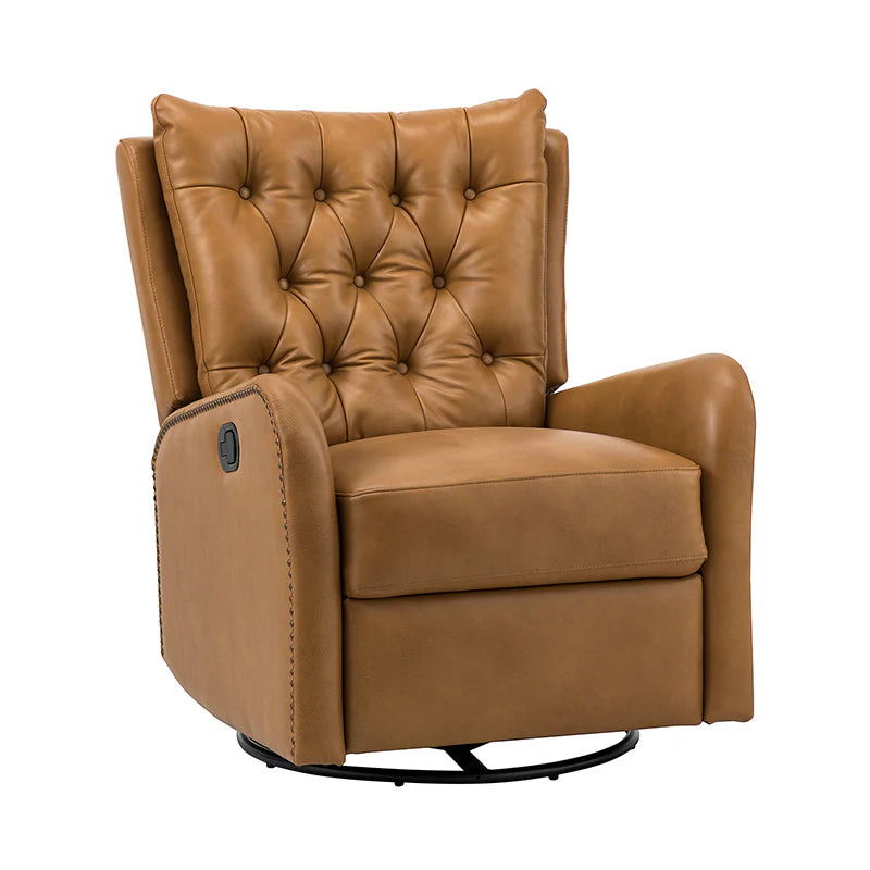 Francisco Genuine Leather Manual Swivel Recliner