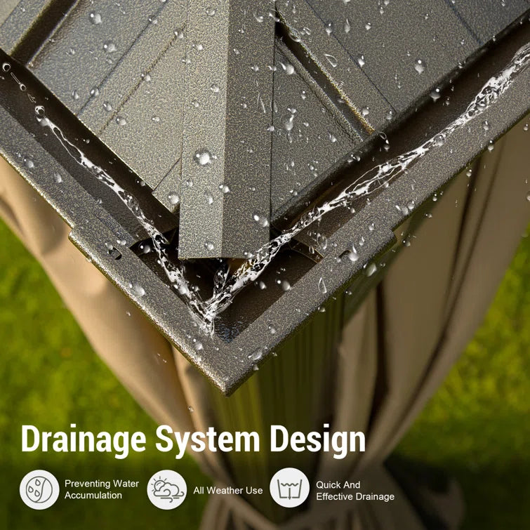 Calaro 12 Ft. W x 10 Ft. D Galvanized Steel Patio Gazebo