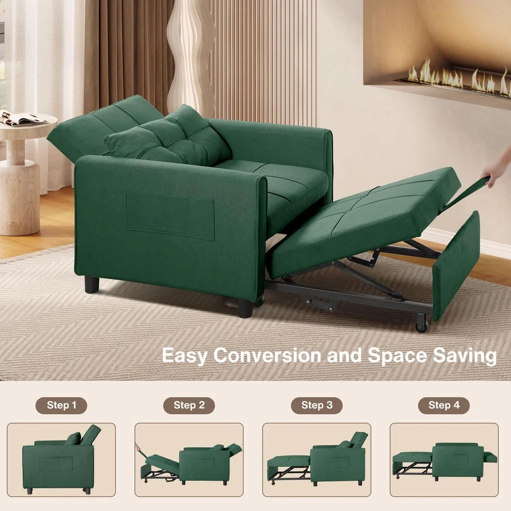 Convertible Sleeper Chair. Aiho 3 - in - 1 Convertible Sofa Bed Recliner Chair with Pull Out Couch - Dark Gray