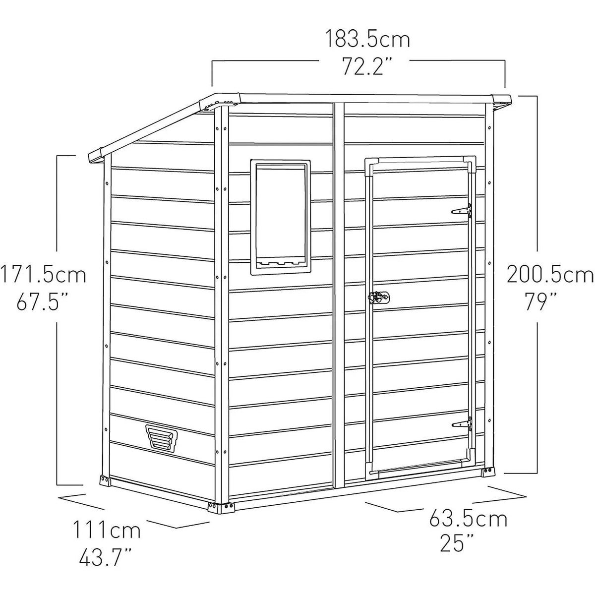 Keter Manor Pent Outdoor Garden Storage Shed. Beige/Brown. 6 x 4 ft