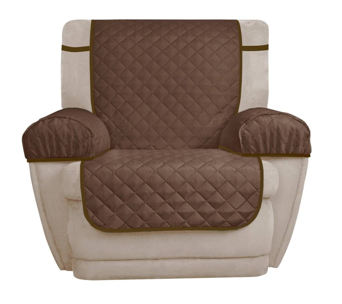 Mainstays 3-Piece Reversible Microfiber Recliner Chair Pet Cover Protector. Chocolate/Tan. Brown