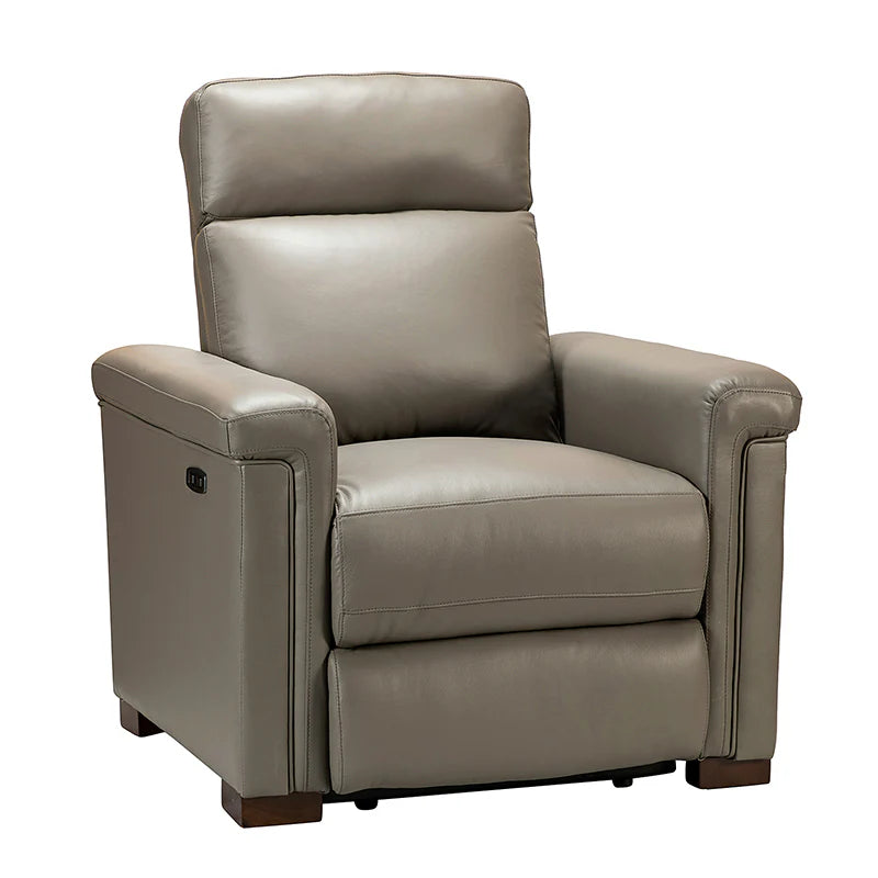 Lea 36.02 Wide Genuine Leather Power Recliner