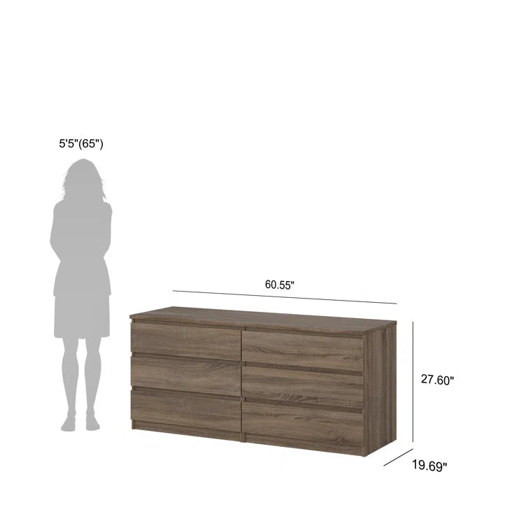 Jada 6 Drawer 60.5 W Double Dresser