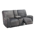 ULTICOR Reclining Loveseat with Middle Console Slipcover. 8-Piece Velvet Stretch Sofa Covers. 2 Seat Loveseat Recliner Cover. Th