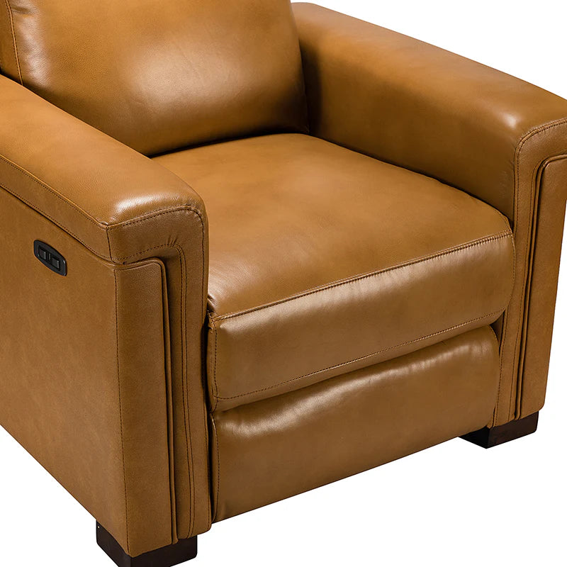 Lea 36.02 Wide Genuine Leather Power Recliner