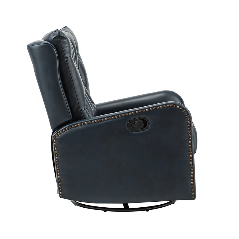 Francisco Genuine Leather Manual Swivel Recliner