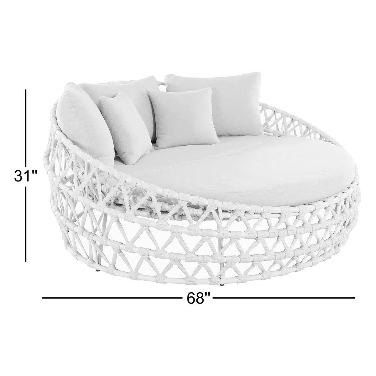 68'' Powder Coated Aluminum Outdoor Patio Daybed