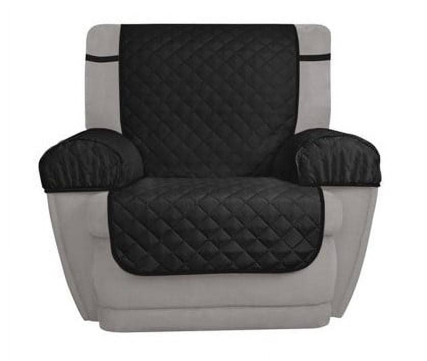Mainstays 3-Piece Reversible Microfiber Recliner Chair Pet Cover Protector. Black/Gray