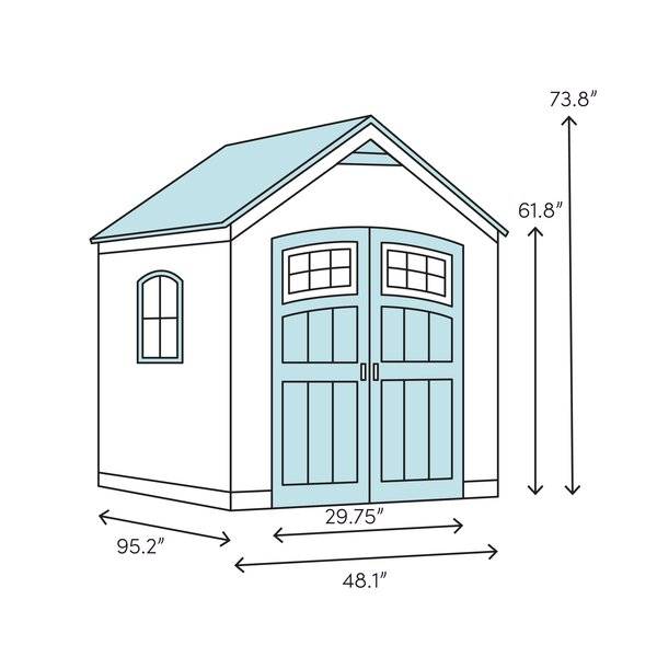 4 ft. W x 8 ft. D Plastic Lean-To Storage Shed