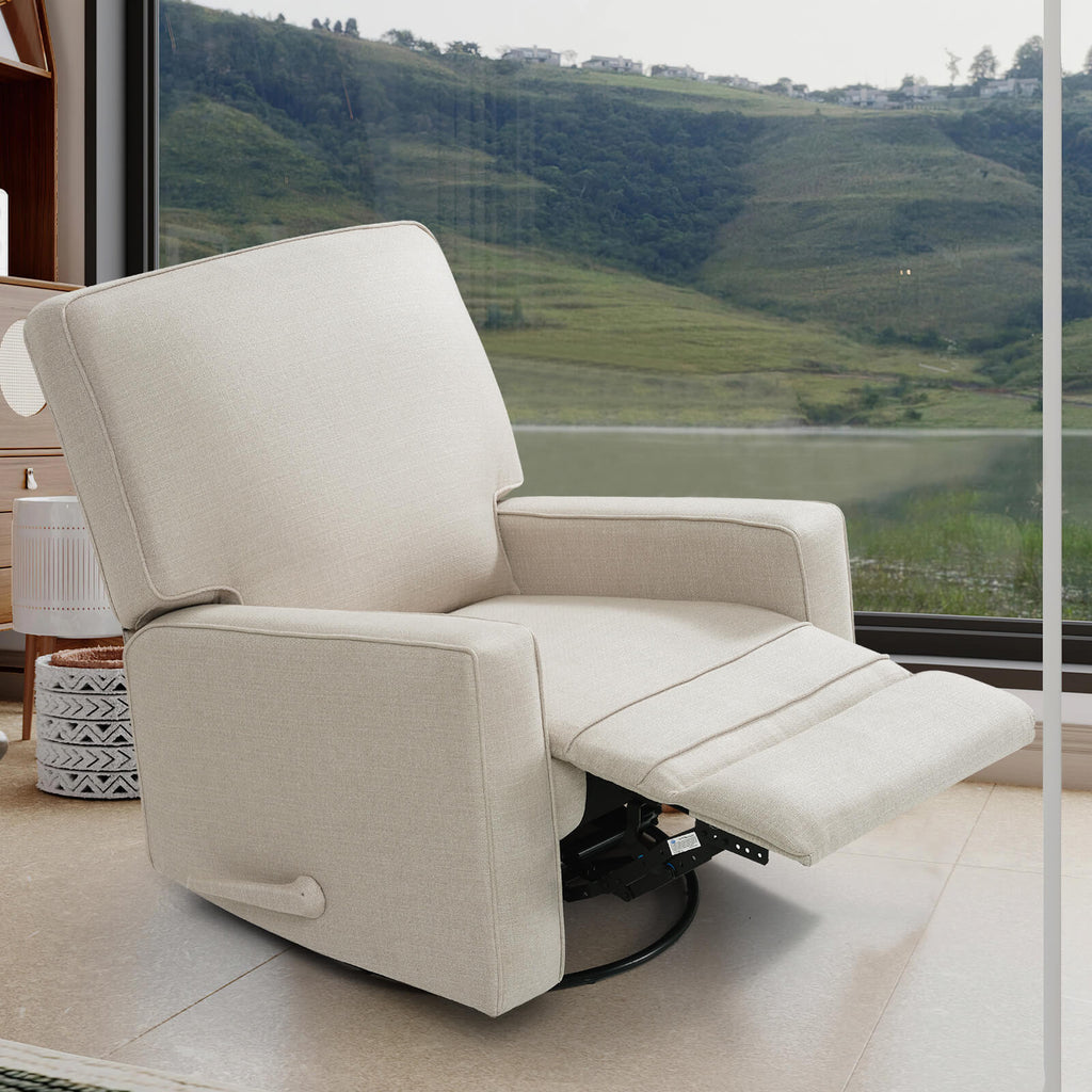 Manual Recliner Nursery Glider & Swivel Rocking Recliner Chair. Fabric