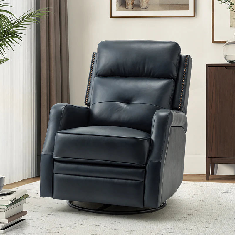 Benito 28.74 Wide Genuine Leather Swivel Rocker Recliner