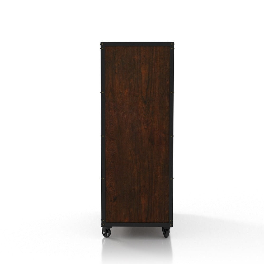 Aurville Vintage Walnut 5-Drawer Mobile Chest by Furniture of America