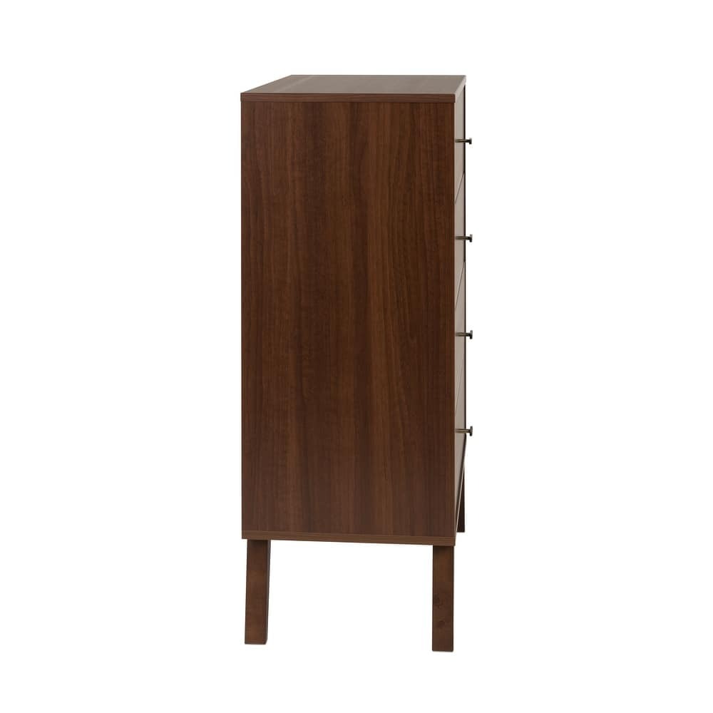 Prepac Milo Mid-Century Modern 4 Drawer Chest of Drawers. Contemporary Bedroom Furniture. Small Dresser for Bedroom