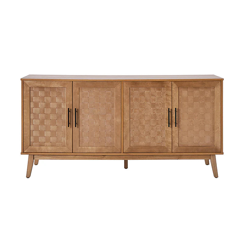 Horace 63 Wide Sideboard with Maple Veneer Woven Cabinet Doors