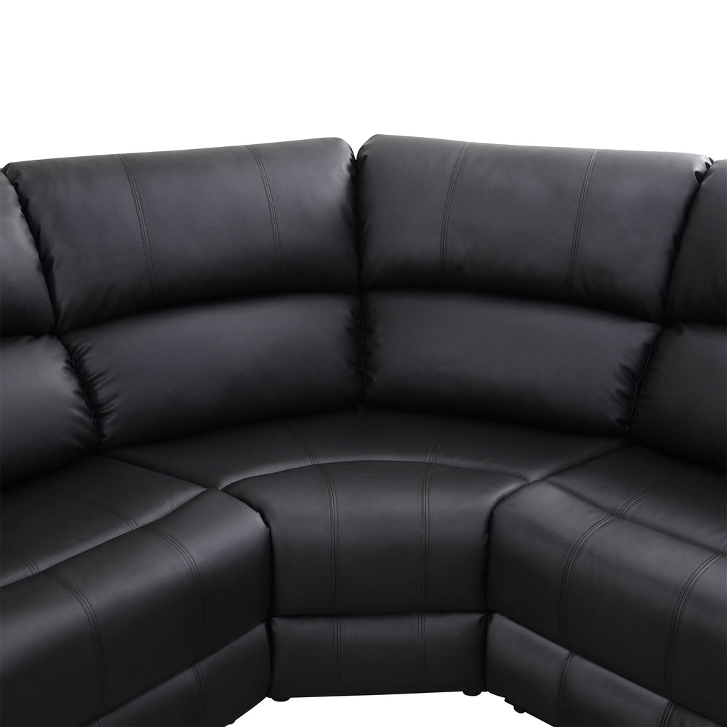 Aukfa 3 - Piece Recliner Sofa Set. 6 Seat Sectional Couch with Cup Holders&Storage Console. Gray