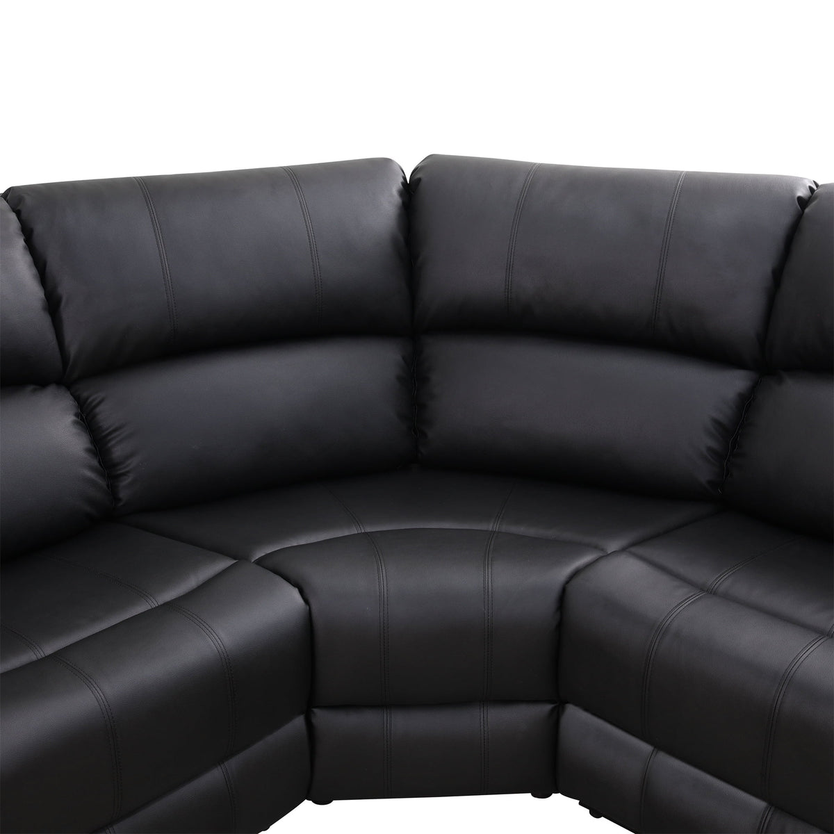 Aukfa 3 - Piece Recliner Sofa Set. 6 Seat Sectional Couch with Cup Holders&Storage Console. Gray