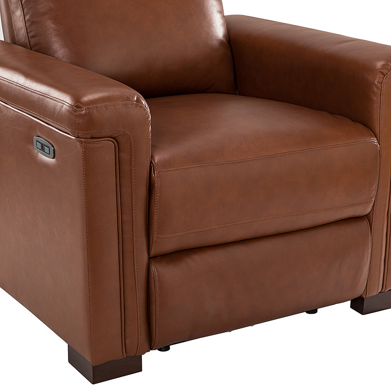 Lea 36.02 Wide Genuine Leather Power Recliner