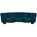 ULTICOR 7-Piece Sectional Recliner Sofa Covers. Velvet Stretch Reclining Couch Covers for Reclining L Shape Sofa. Thick. Soft. Washable (deep Teal.