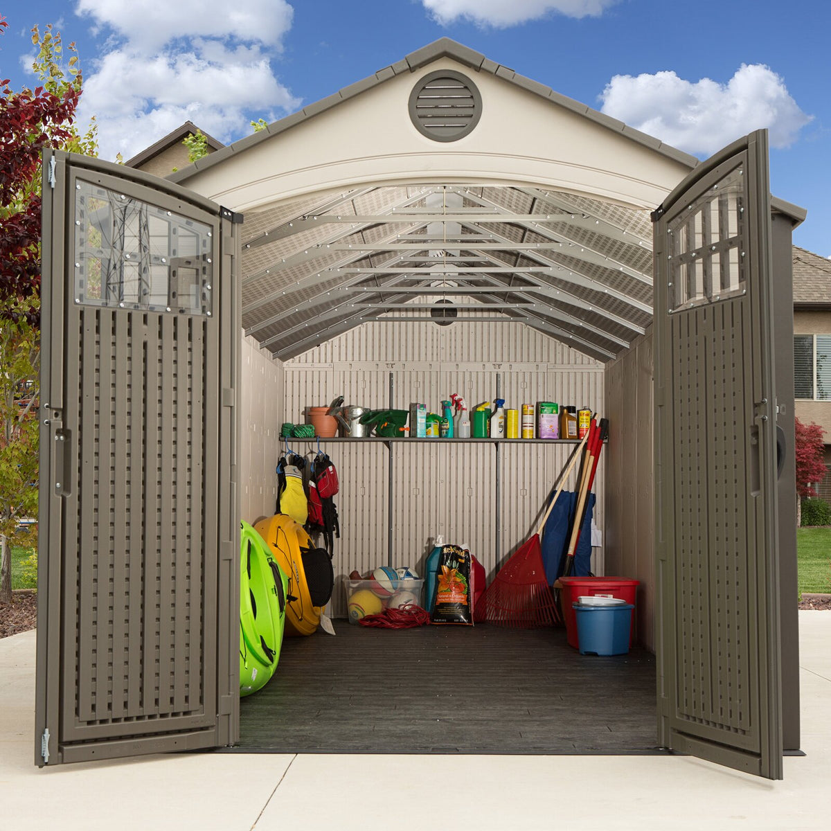 8 ft. W x 20 ft. D Plastic Storage Shed