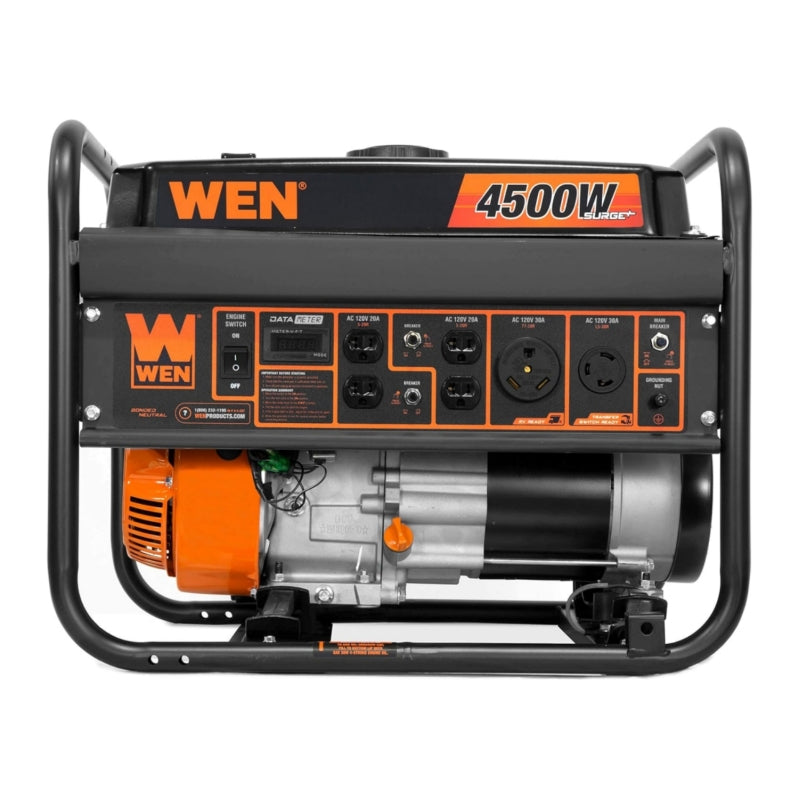 WEN GN4500 4500-Watt 212cc Transfer Switch and RV-Ready Portable Generator. CARB Compliant. Orange/Black