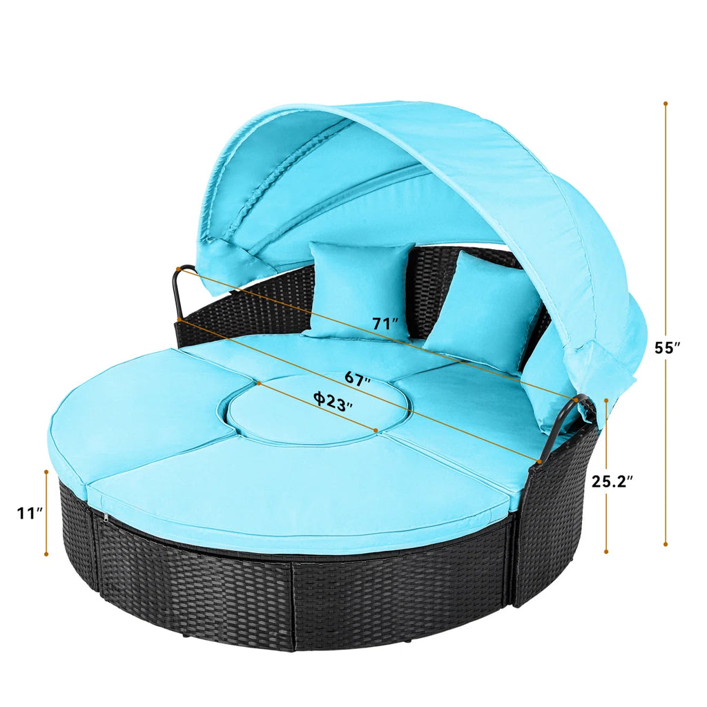 Antashia 70'' Wide Outdoor Patio Daybed with Cushions