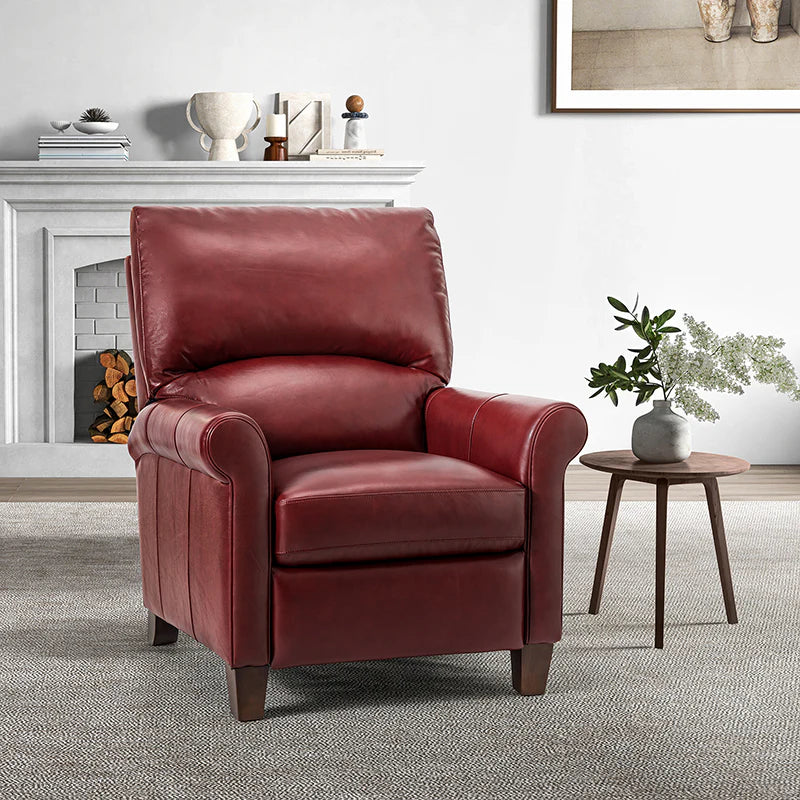 Eliana 33.07 Wide Genuine Leather Manual Recliner