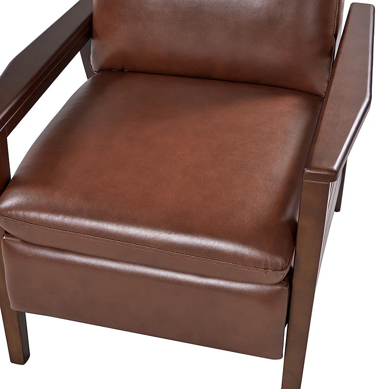 Rainer Timeless Elegance Faux Leather Solid Wood Recliner