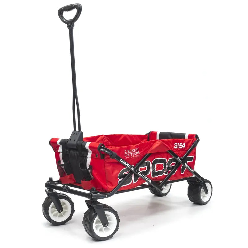 Creative Outdoor Sport All-Terrain Folding Wagon. Red