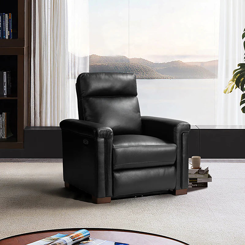 Lea 36.02 Wide Genuine Leather Power Recliner