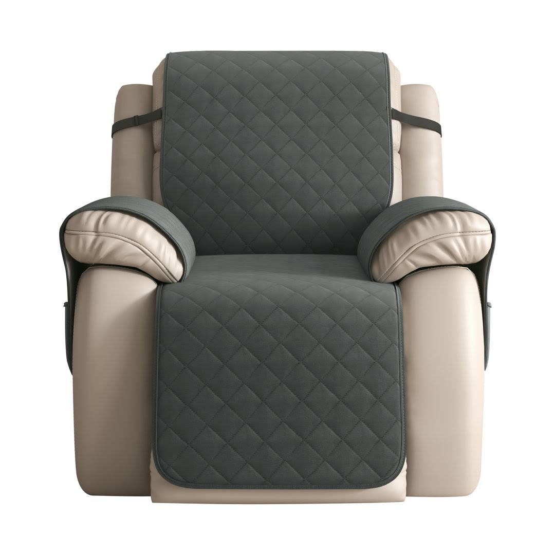 Subrtex Reversible Recliner Chair Cover Washable Furniture Protector(Large.Gray)