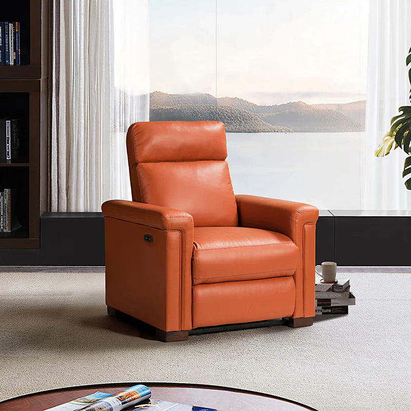 Lea 36.02 Wide Genuine Leather Power Recliner