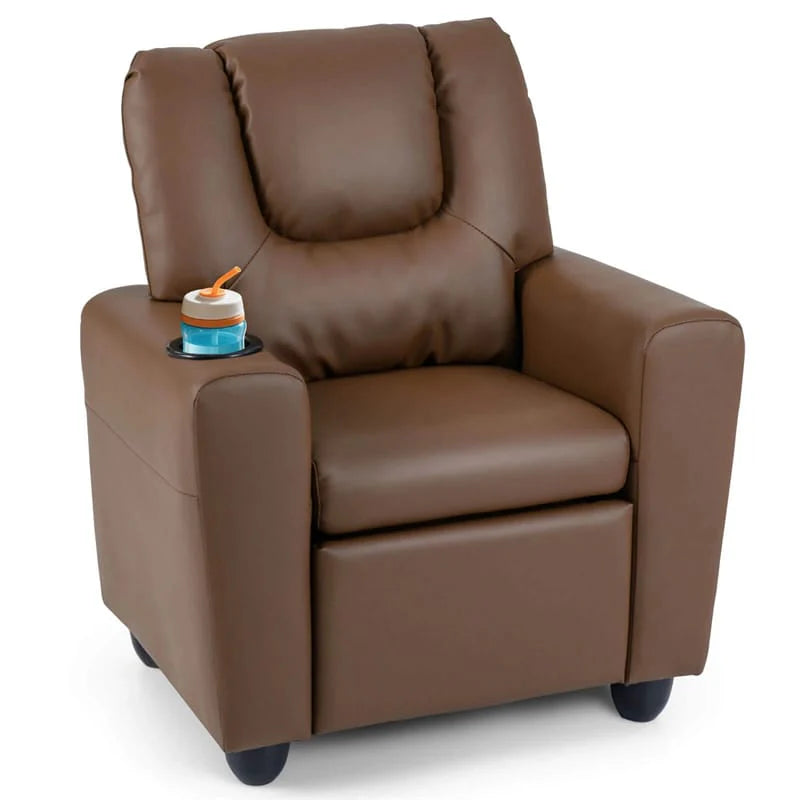Kids Recliner Chair with Cup Holder & Side Pocket. Adjustable Toddler Lounge Sofa. Ergonomic Children Armchairs for Boys Girls Age 3+. 150lbs