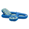 Aqua Campania Ultimate 2 in 1 Recliner Tanner Pool Lounger with Adjustable Backrest and Caddy Inflatable Pool Float Roya