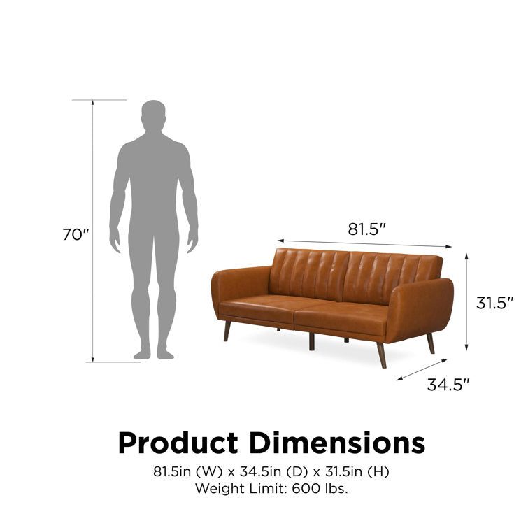 Brittany 81.5'' Vegan Leather Convertible Sofa